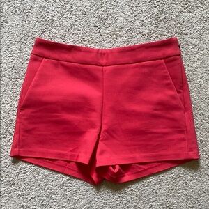 Express Size 0 High Waist Red Fitted Shorts With Pockets